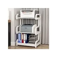 meuble imprimante stand de l'imprimante au sol, organisateur de support d'imprimante de bureau avec cadre en métal 3 niveaux, pour télécopieur, scanner, fichiers caisson bureau (color : white)