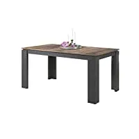 trendteam smart living table à manger, bois d'ingénierie mélamine, chêne de tabac – matera, 160-200 x 77 x 90 cm