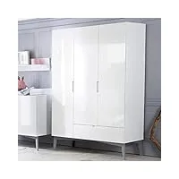 roba armoire 3 portes 'retro 2', avec tiroir, avec technologie de fermeture douce, blanc brillant