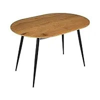 the home deco factory table repas extensible en métal et bois 4 à 6 personnes a, marron noir, 160x75x80