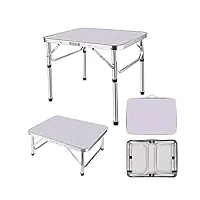 petite table d'appoint pliante avec 2 hauteurs réglables, table basse pliable, en aluminium léger pour l'extérieur et l'intérieur, extrémité de canapé pour l'espace, facile à installer, 6,1 x 4,8 x