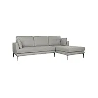 canapé chaise longue dkd home decor gris polyester métal (240 x 160 x 85 cm)