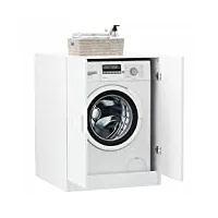 susany meuble de machine à laver armoire de salle de bain meuble pour lave-linge blanc 71x71,5x91,5 cm