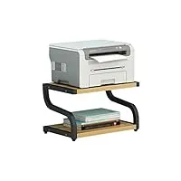 meuble imprimante support d'imprimante multifonction de bureau tablette de rangement de boîtier en métal à 2 couches tablette de rangement pour imprimante à domicile de bureau. caisson bureau