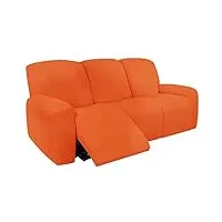 nopexto elastique canapé relax sofa housse pour 1 2 3 place fauteuil relax, pour fauteuil relax protège canapé, antidérapant, lavable (3 places,orange)