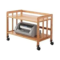 wqxd petit support d'imprimante en bambou multi-usages stockage de bureau support d'imprimante étagère roulante chariot d'imprimante avec roues bureaux à domicile