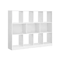 vasagle bibliothèque, étagère de rangement, séparateur avec 11 compartiments de rangement, pour bureau, chambre à coucher, salon, blanc lbc054t14