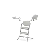 cybex gold lemo set chaise haute 3en1; grandit avec l’enfant, 6 mois - 99 ans: dès la naissance avec un transat cybex séparé; inclus : baby set et plateau repas; aluminium/plastique; suede grey
