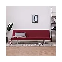 keyur canapé-lit, canapé convertible canapé pliant chaise longue sofa canapé-lit rouge bordeaux polyester