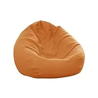 o·lankeji housse pouf poire fauteuil (sans remplissage)- housse de pouf poire enfant adulte ado, housse bean bag rond - housse pouf salon (couleur : orange, taille : 100 * 120cm)