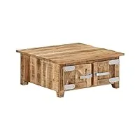 vidaxl bois de manguier massif table basse table d'appoint table de canapé bout de canapé meuble de salle de séjour salon 67x67x30 cm