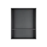 navnka niche de douche, 40,6 x 50,8 cm, aucun carrelage nécessaire, l'insert de rangement rectangulaire double étagère de douche est facile à installer, en acier inoxydable, noir mat