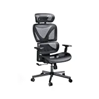 noblewell chaise de bureau ergonomique, fauteuil de bureau avec support lombaire, fauteuil à dossier haut respirant avec accoudoir de chaise réglable 3d en maille respectueuse de la peau (noir)