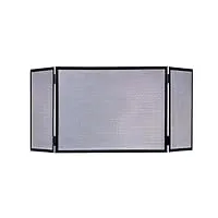 pegane grille de protection pour cheminée, grille pare-feu en fer forgé coloris noir - hauteur 80 x longueur 60 x largeur 30 cm