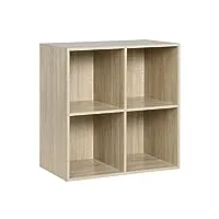 woltu bibliothèque armoire Étagère de rangement 59.6x29x59.8 cm en mdf pour salon 4 cubes compartiments, sk002hei2