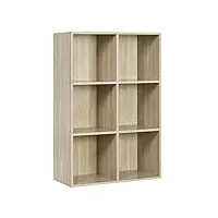 woltu bibliothèque armoire Étagère de rangement 59.6x29x89cm en mdf pour salon 6 cubes compartiments sk002hei3