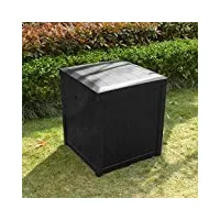 skylantern coffre de rangement exterieur 120 l noir - coffre de jardin exterieur compact de 56x56x62 cm - coffre rangement noir, idéal pour ranger les coussins.