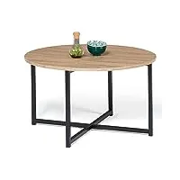 idmarket - table basse detroit ronde 70 cm design industriel
