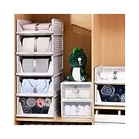 organisateur tiroir lot de 5 organisateur armoire vetement empilable rangement vetement sac tiroir coulissant de rangement unités organisateur pour vêtements, blanc