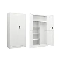 vidaxl armoire à casiers armoire de rangement verrouillable organisateur de rangement armoire de bureau intérieur blanc 90x40x180 cm acier