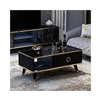 homidea table basse sophia - table de salon moderne - table basse - table d'appoint au design tendance (table basse noire)