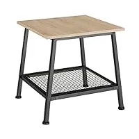 tectake table d’appoint industrielle table de salon table basse bout de canapé table de chevet bois mdf – diverses couleurs (marron clair)