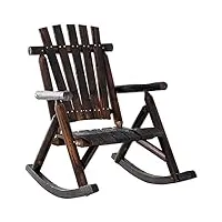 outsunny fauteuil de jardin adirondack à bascule rocking chair style néo-rétro assise dossier ergonomique