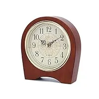 hedmai horloge de cheminée, horloge de cheminée en bois horloge de cheminée à piles rétro tilleul sans tic-tac silencieux étagère à quartz horloge de bureau antique horloge de table vintage