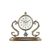 hedmai horloge de cheminée en métal avec cheminée à pendule plaqué cuivre rétro horloge de table muet bureau à piles horloges de table décor à la maison cadeau horloges de cheminée