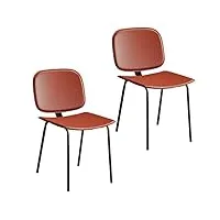 dcvfrq chaise de salle à manger, chaise en cuir de loisirs de style industriel, adapté aux hôtels, loisirs, deux combinaisons