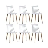 blanc matériau du siège : pp (polypropylène) 6 pcs chaises de salle à manger blanc plastique meubles fauteuils et chaises chaises de cuisine