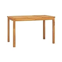 vidaxl bois de teck solide table à dîner de jardin table de salle à manger de patio table d'extérieur meuble de terrasse 120x70x77 cm