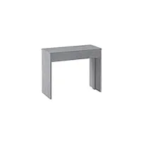 skraut home - table console extensible jusqu'à 301 cm, couleur ciment, dimensions fermée : 90x50x75 cm de haut