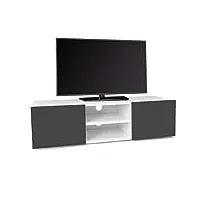 idmarket - meuble tv 113 cm eli blanc portes gris anthracite
