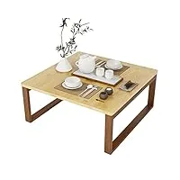 soges table basse pliante table de thé pliable table à café en bambou à la japonaise pour fenêtre, tatami, extérieur, lit, 70cm x 70cm
