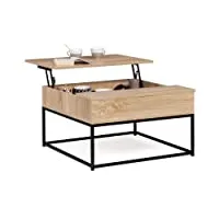 idmarket - table basse carrée plateau relevable detroit design industriel