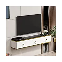 emma meuble tv - banc tv - meuble tv suspendu - 3 compartiments spacieux - style contemporain (emma - blanc)