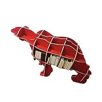 Étagère en bois - Étagère de rangement en forme d'animal, ornements de sol de maison modèle de bibliothèque d'ours polaire rouge, Étagère décorative pour la maison (size : 138x60x105cm)