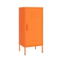 vidaxl armoire de rangement placard armoire de stockage meuble de rangement salon salle de séjour intérieur orange 42,5x35x101,5 cm acier