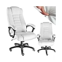 tectake® chaise de bureau fauteuil de bureau chaise gaming fauteuil pivotant design, chaise ergonomique, fauteuil avec accoudoirs, appui-tête et assise rembourrés, roulette teletravail