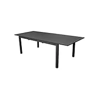 proloisirs table de jardin rectangulaire extensible genes - graphite - 160/240 cm