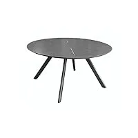 proloisirs table de jardin ronde seven en aluminium - graphite 150 cm