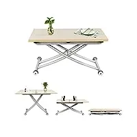jeffordoutlet table relevable et extensible, table basse fonctionnelle pour la cuisine, salon, bureau, adapté pour salle à manger d'espace, salle d'étude(bois de chêne)