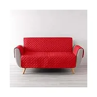 douceur d'intérieur, protège-canapé matelassé (279 x 179 cm) lounge rouge, microfibre