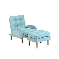 myebp fauteuil inclinable de canapé avec repose-pieds, chaise de canapé réglable, chaises de lit, chaises inclinables, chaise longue inclinable réglable à 3 positions charge de 150 kg