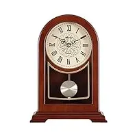 tstsm horloge de cheminée muet, horloge à pendule antique en bois massif, temps de voyage précis, durable, pour la décoration de salon, cheminée, bureau-b