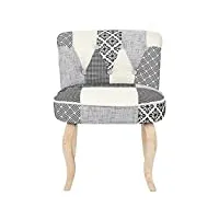 altobuy giada - fauteuil baroque patchwork motifs grisés