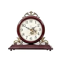 hedmai horloge de table en bois vintage horloges de cheminée antiques horloge de cheminée double face pour salon, chambre, bureau, bureau, cheminée et décoration intérieure (couleur: 0817 b)