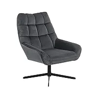 marque amazon movian - chaise élégante idéale pour le repos, capitonnage en tissu, base en métal noir, 73 x 82 x 88 cm, gris anthracite