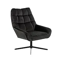 marque amazon movian - chaise élégante idéale pour le repos, capitonnage en tissu, base en métal noir, 73 x 82 x 88 cm, gris/marron